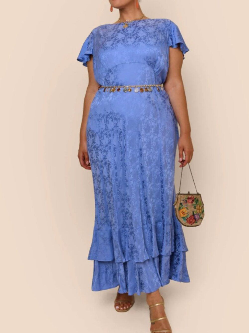 NWT RIXO Liberty Floral Print Tiered Midi Dress - Size 5XL (US 20)